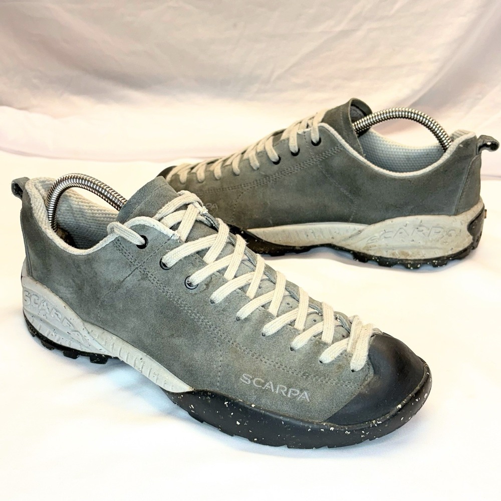 Scarpa Mojito Planet Gray Suede Shoes Hiking Mens Sz 9.5 Womens Sz 10.5 EU 42.5